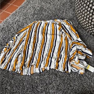 Striped Yellow and Blue Women's Blouse